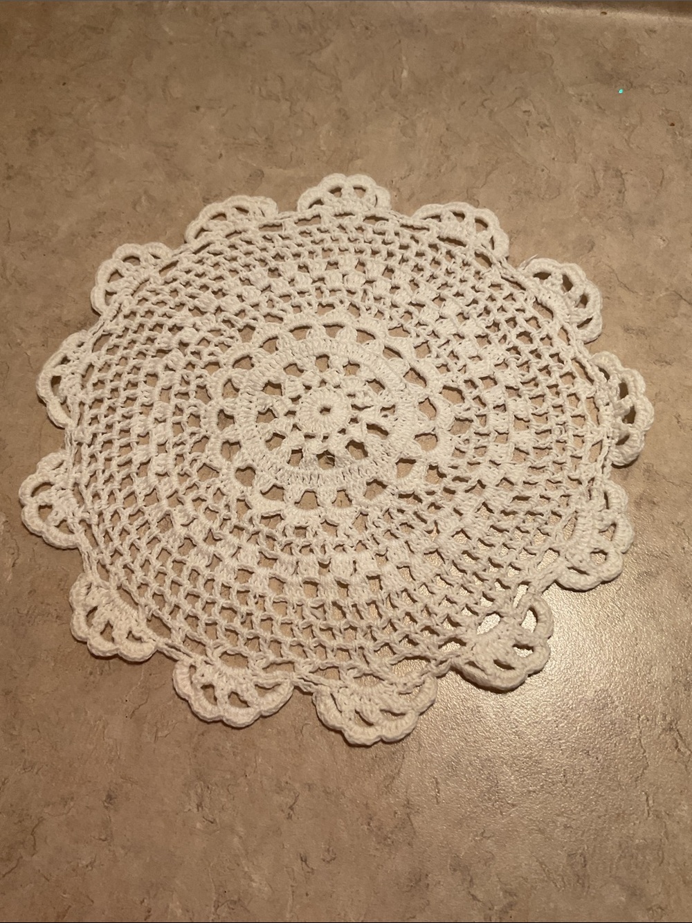 Vintage Handmade Crochet Doily in White